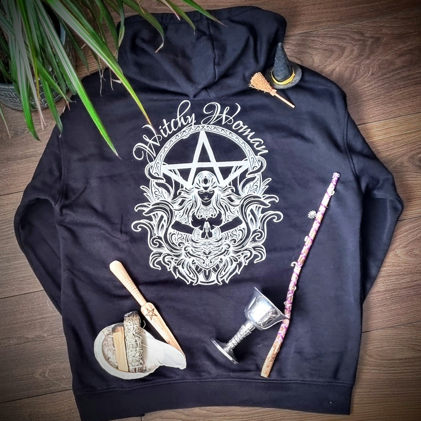 Witchy Woman Pouched Hoodie - Goddess Print
