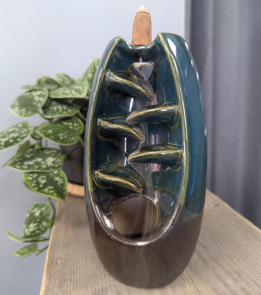 Backflow Incense Burner - Serene Oval Cascade