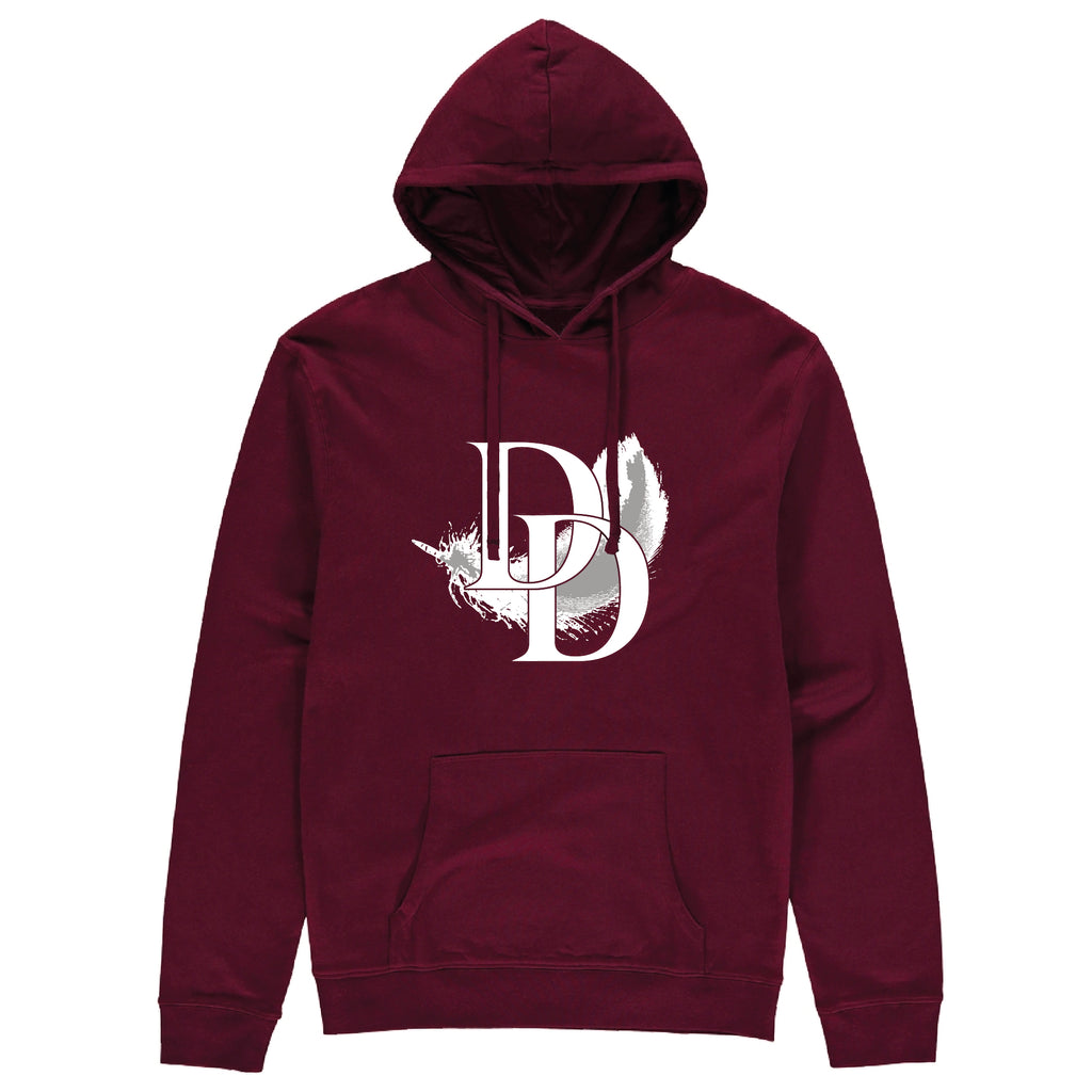 White Feather Pouched Hoodie