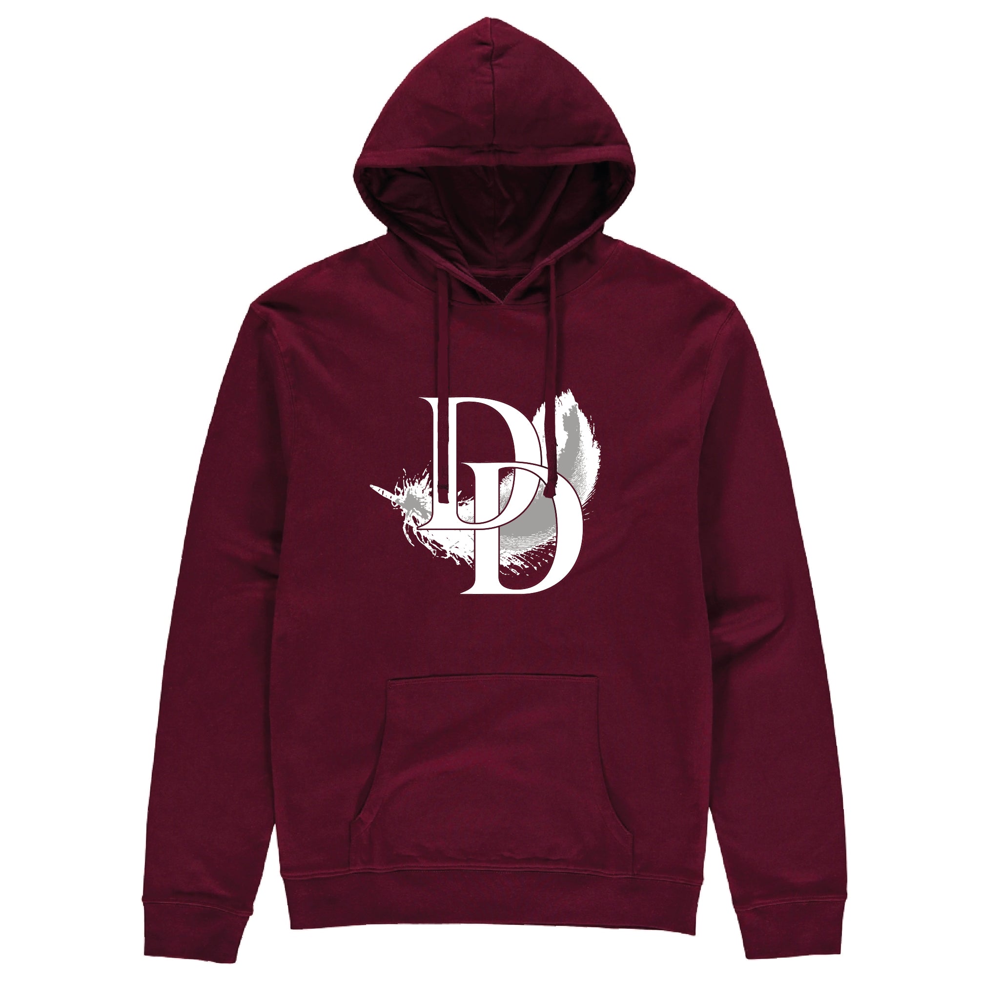 White Feather Pouched Hoodie