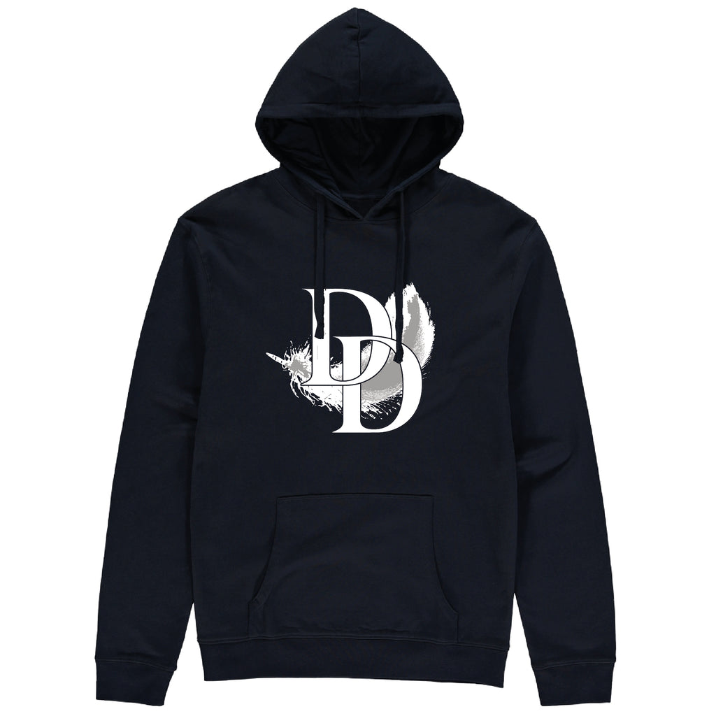 White Feather Pouched Hoodie
