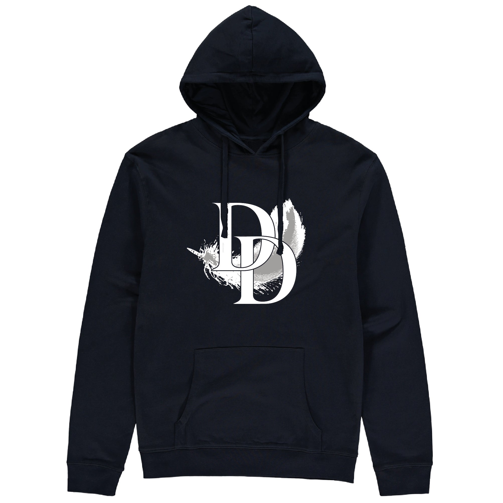 White Feather Pouched Hoodie