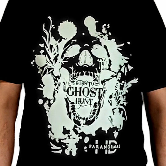 Glow In The Dark Born To Ghost Hunt Skull Top