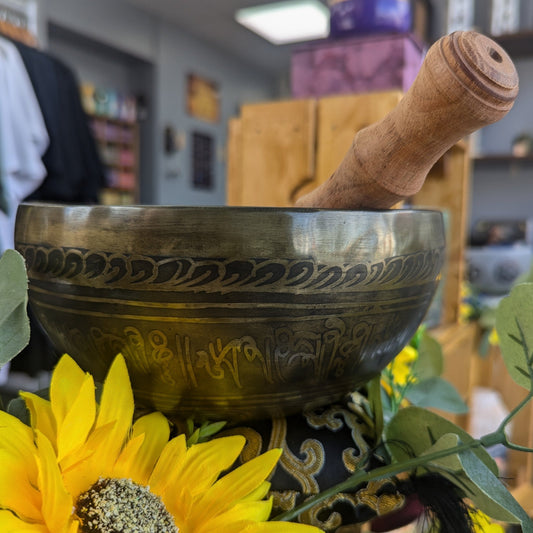 Golden Buddha Singing Bowl Set