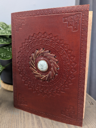 Leather Moonstone Notebook (7x5")