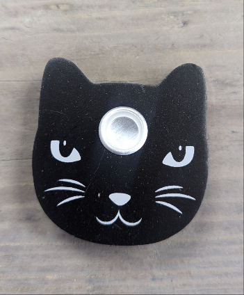 Black cat spell candle holder