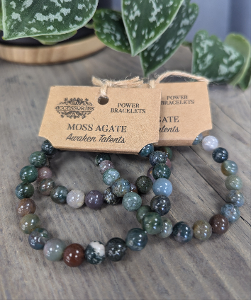 Power Bracelet - Moss Agate