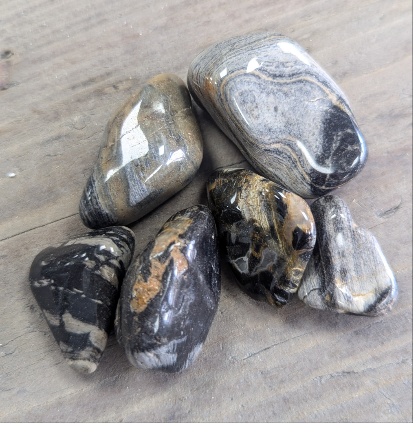 Medium African Tumble Stone - Jasper Silver Leaf