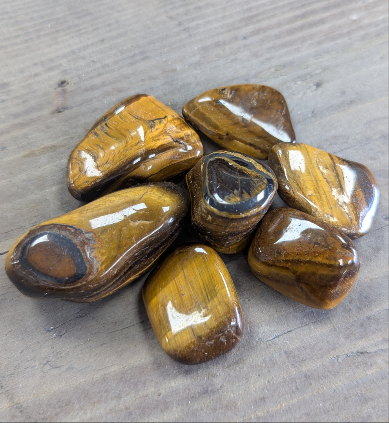 Medium African Tumble Stone - Tigers Eye - Golden