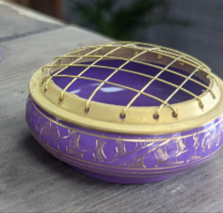 Chakra Charcoal Incense Jar - Crown