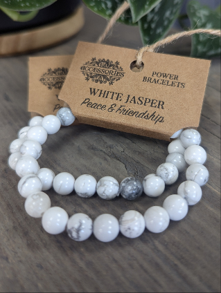 Power Bracelet - White Jasper