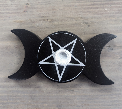 Triple moon spell candle holder