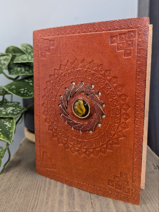 Leather Tigereye Notebook (7x5")