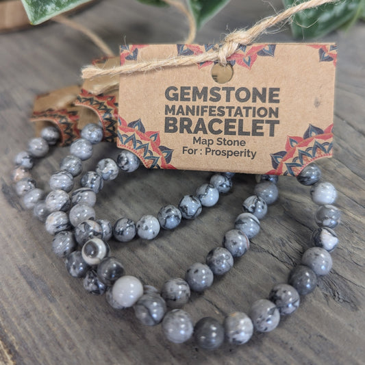 Gemstone Manifestation Bracelet -  Map Stone - Prosperity