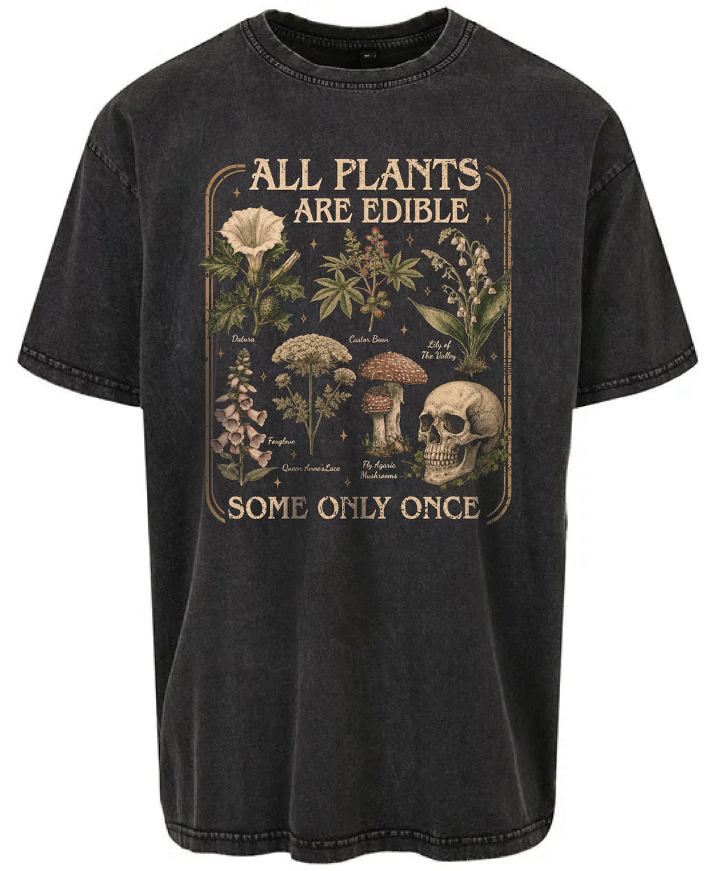 All Plants Are Edible Acid Washed Oversized Tee