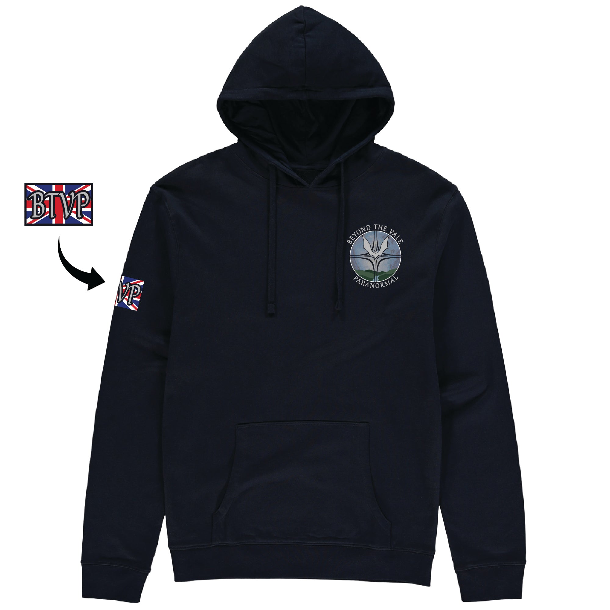 Beyond The Vale Paranormal Pouched Hoodie - Badge Print