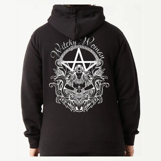 Witchy Woman Pouched Hoodie - Goddess Print