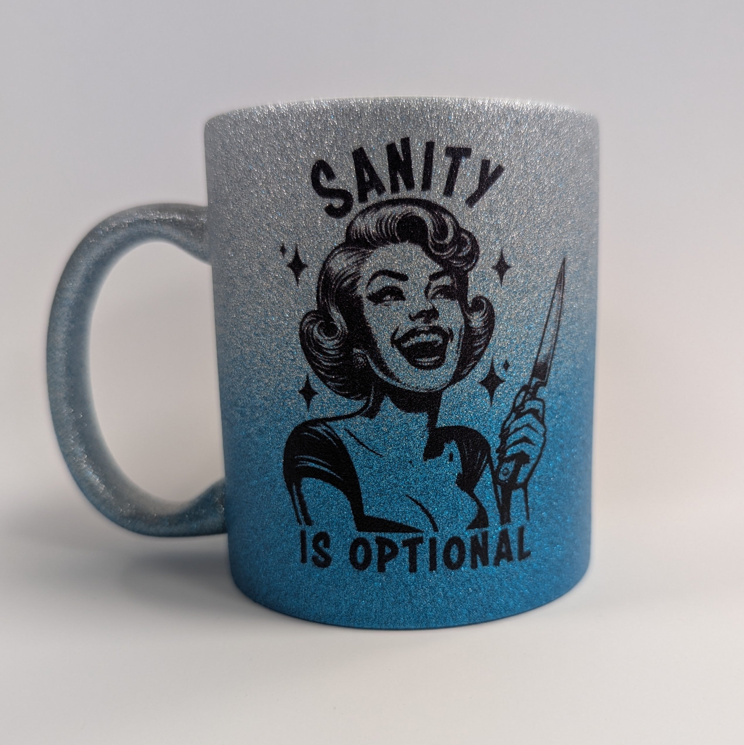 Sanity Is Optional Glitter Mug