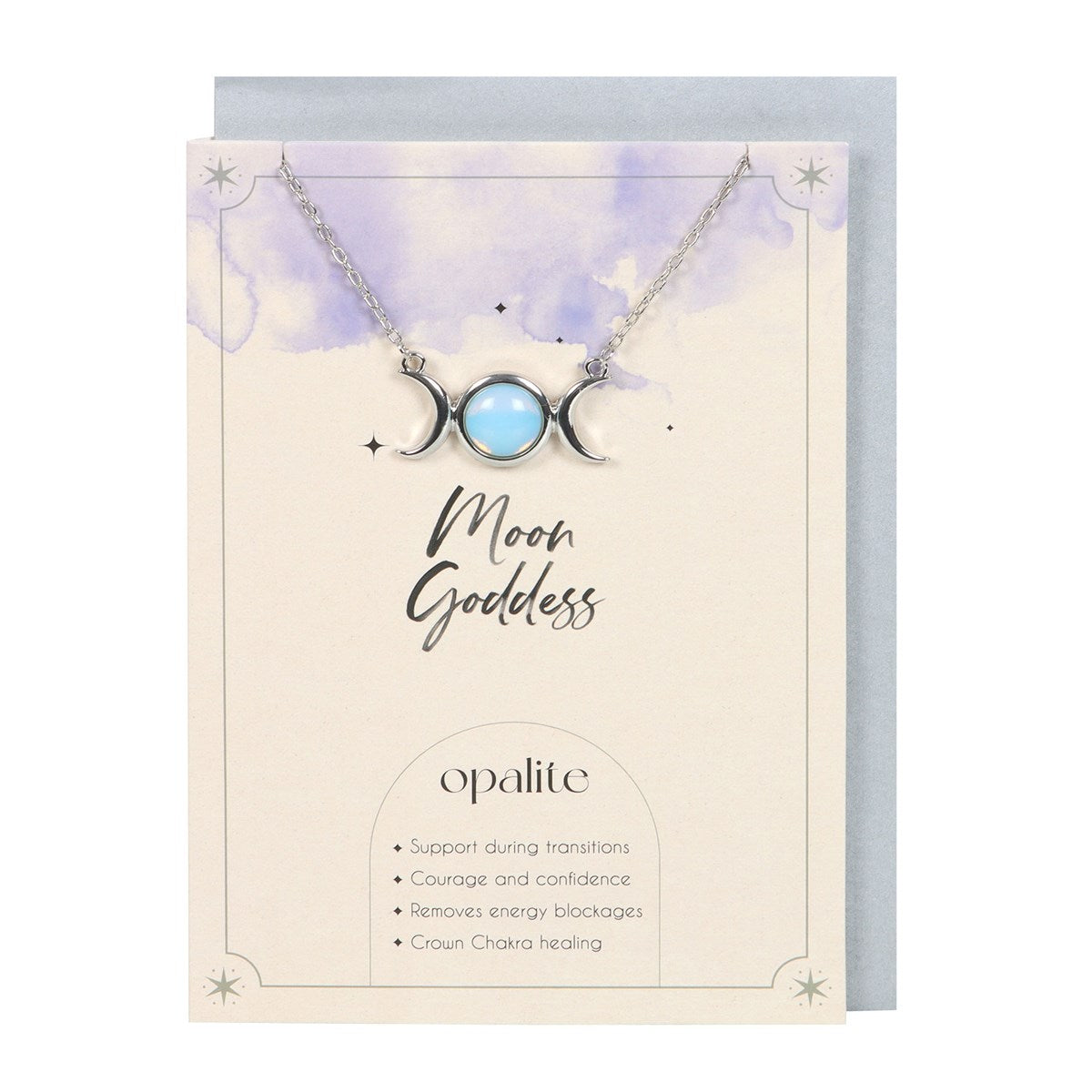 Opalite Triple Moon Necklace Greeting Card