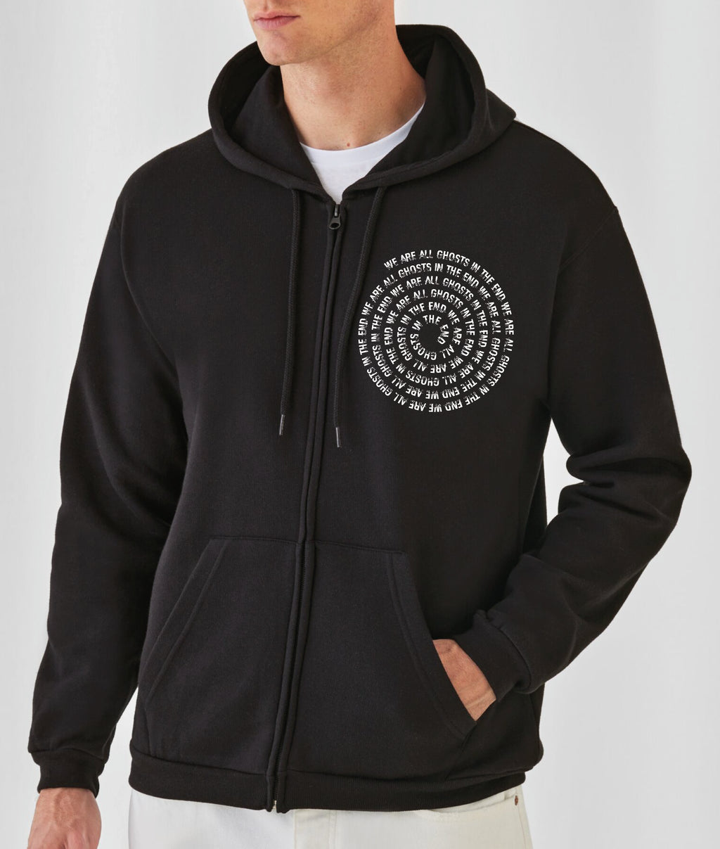 We Are All Ghosts In The End Zip Up Hoodie - Slogan Swirl