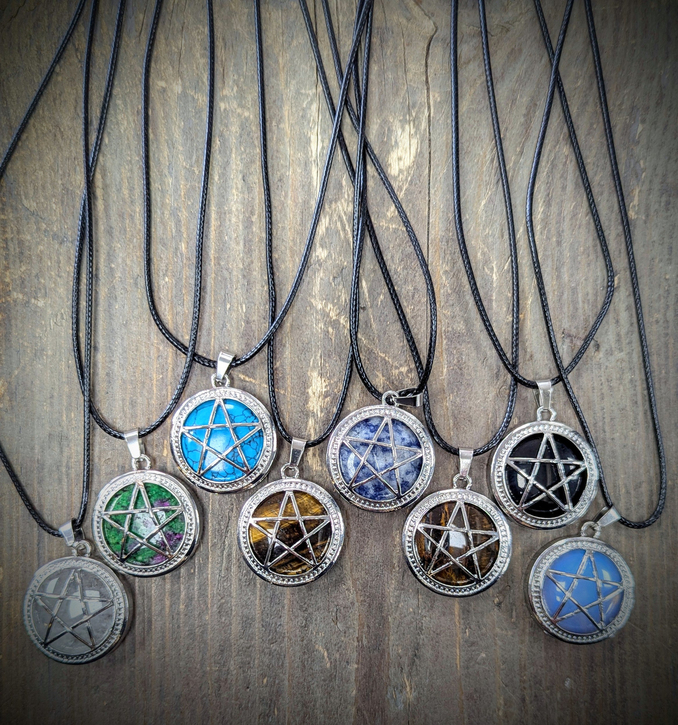 Natural Stone Pentagram Pendant