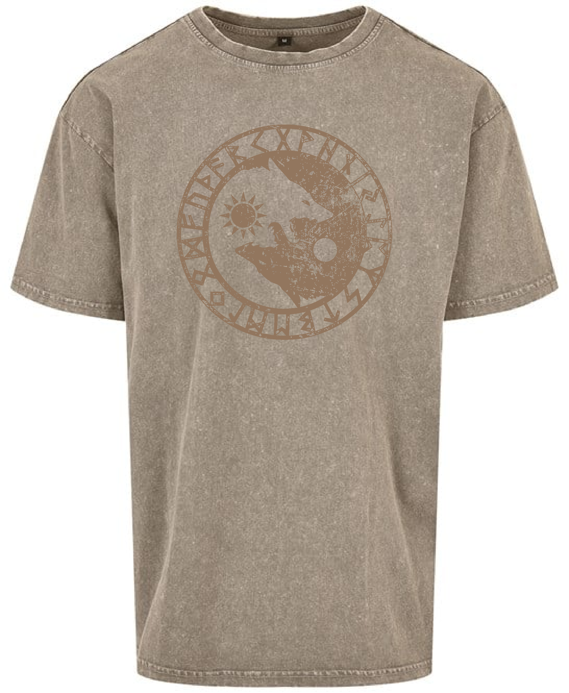 Ostara Events Odin's Wolves Acid Wash Heavy Tee