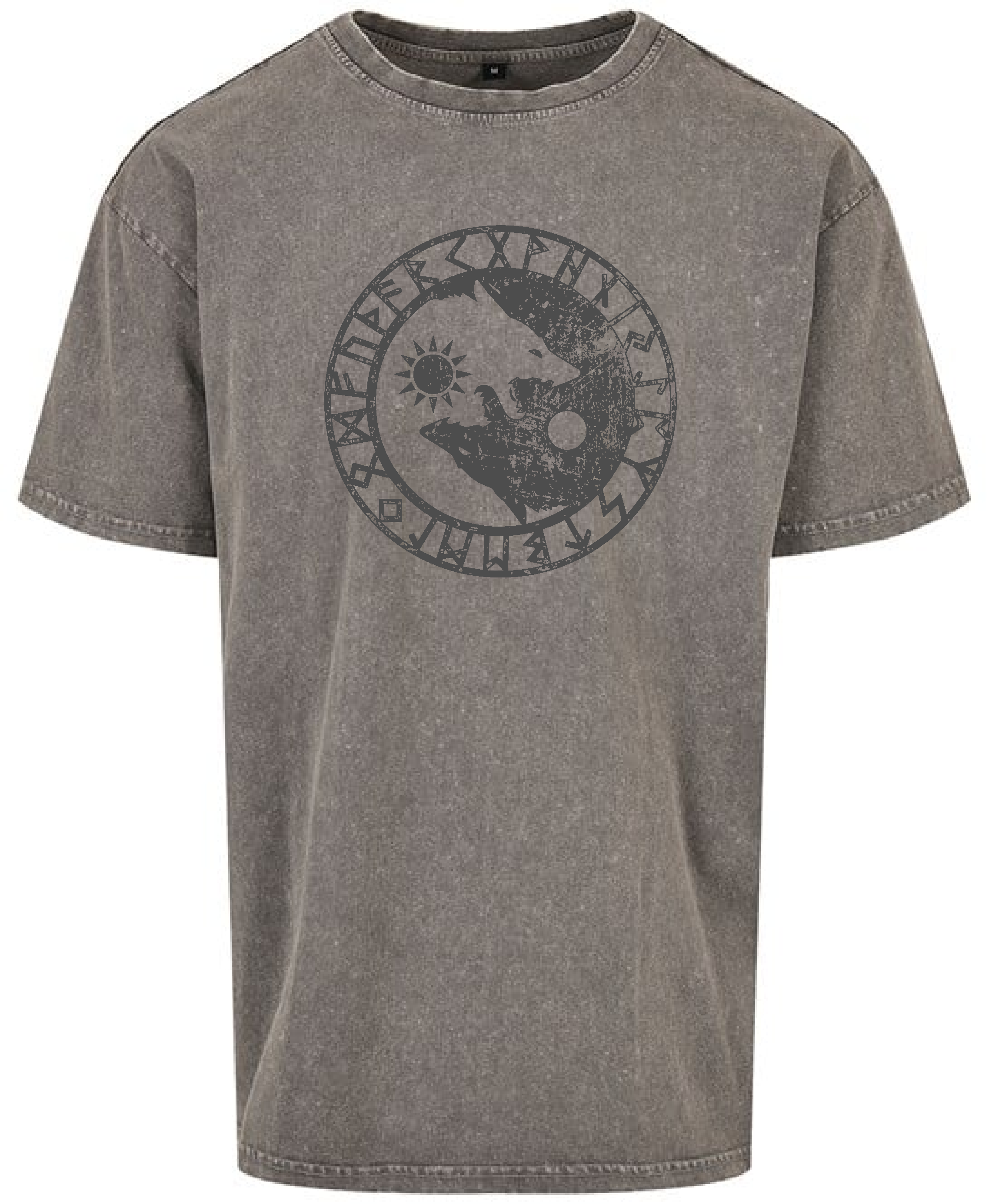 Ostara Events Odin's Wolves Acid Wash Heavy Tee