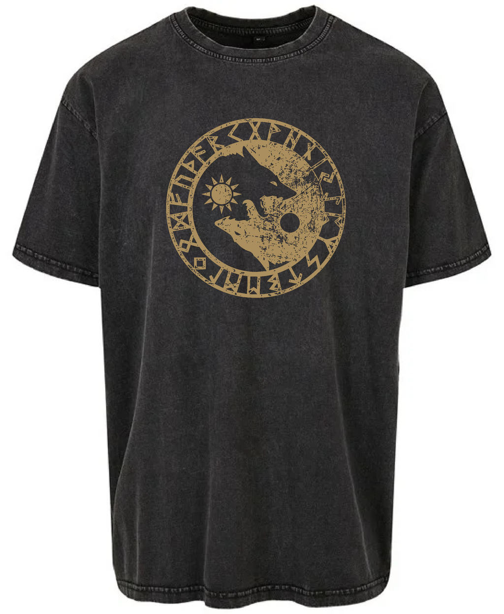 Ostara Events Odin's Wolves Acid Wash Heavy Tee