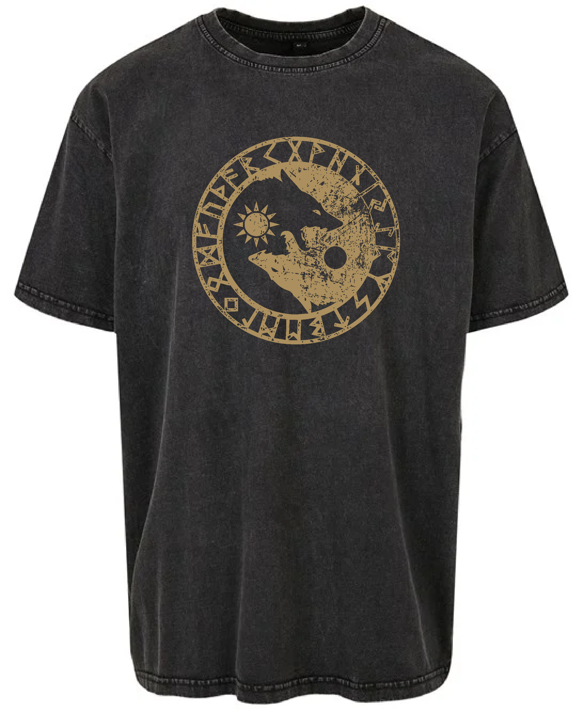 Ostara Events Odin's Wolves Acid Wash Heavy Tee