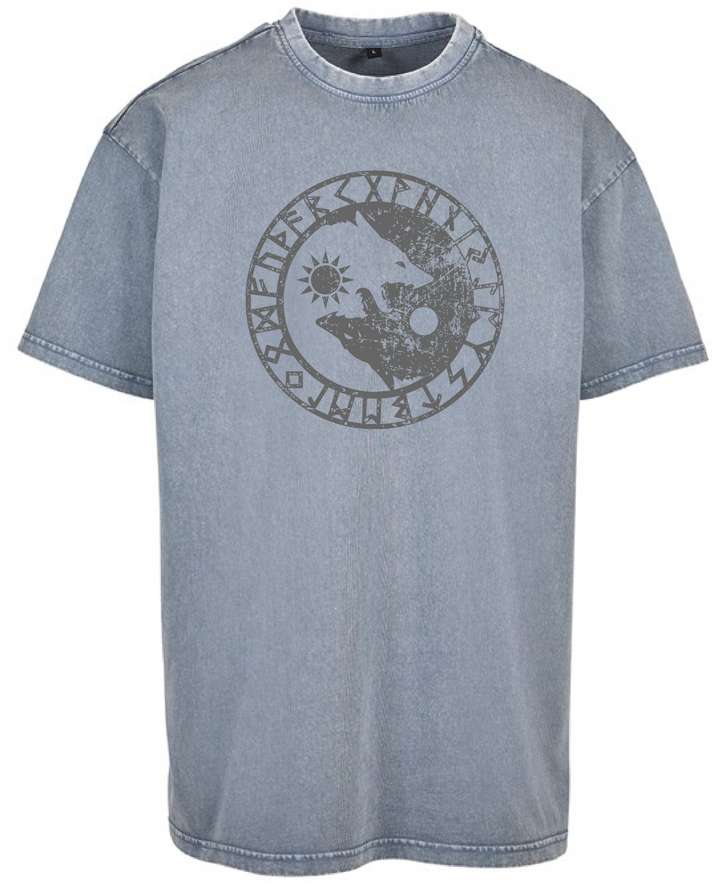 Ostara Events Odin's Wolves Acid Wash Heavy Tee