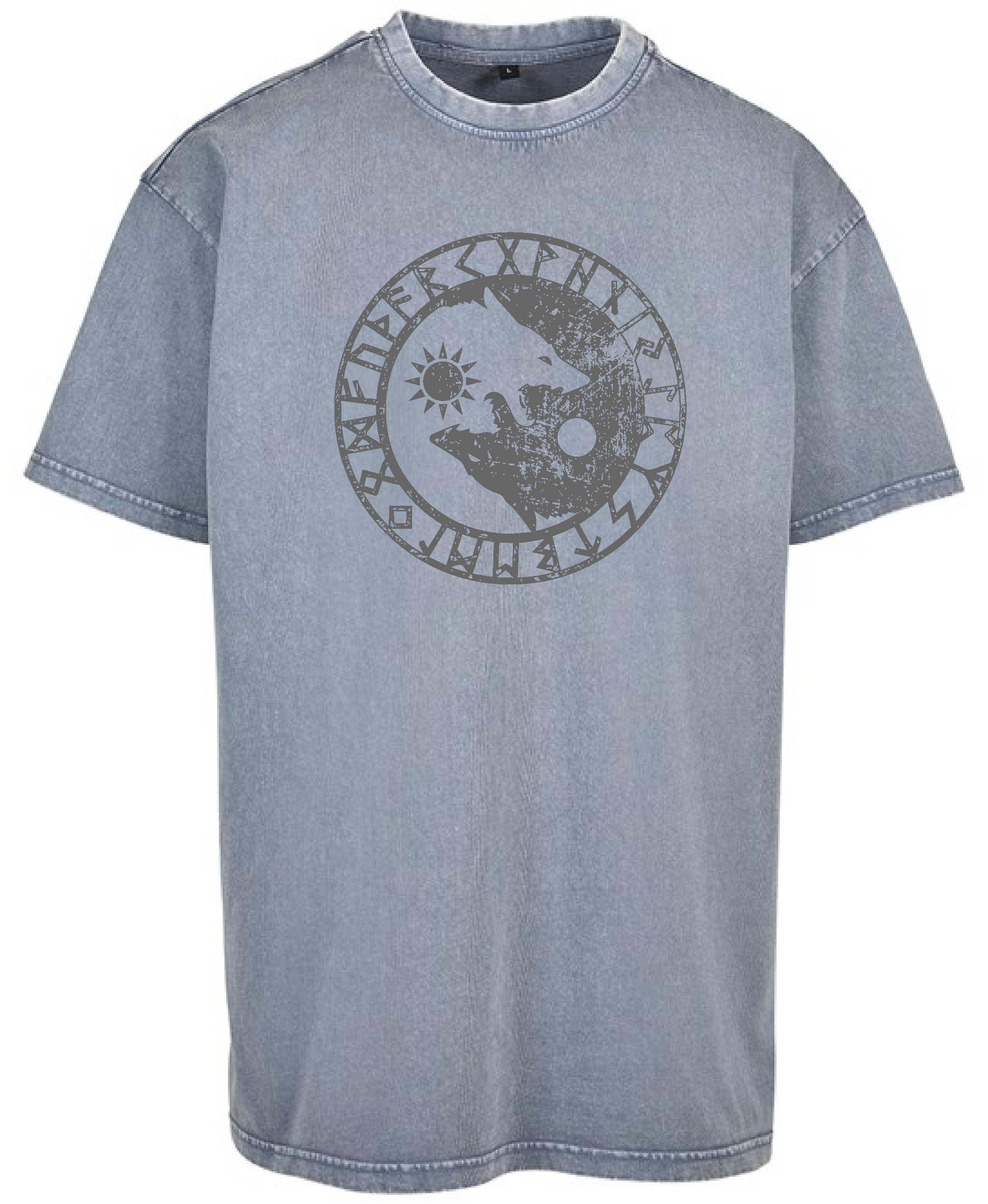 Ostara Events Odin's Wolves Acid Wash Heavy Tee