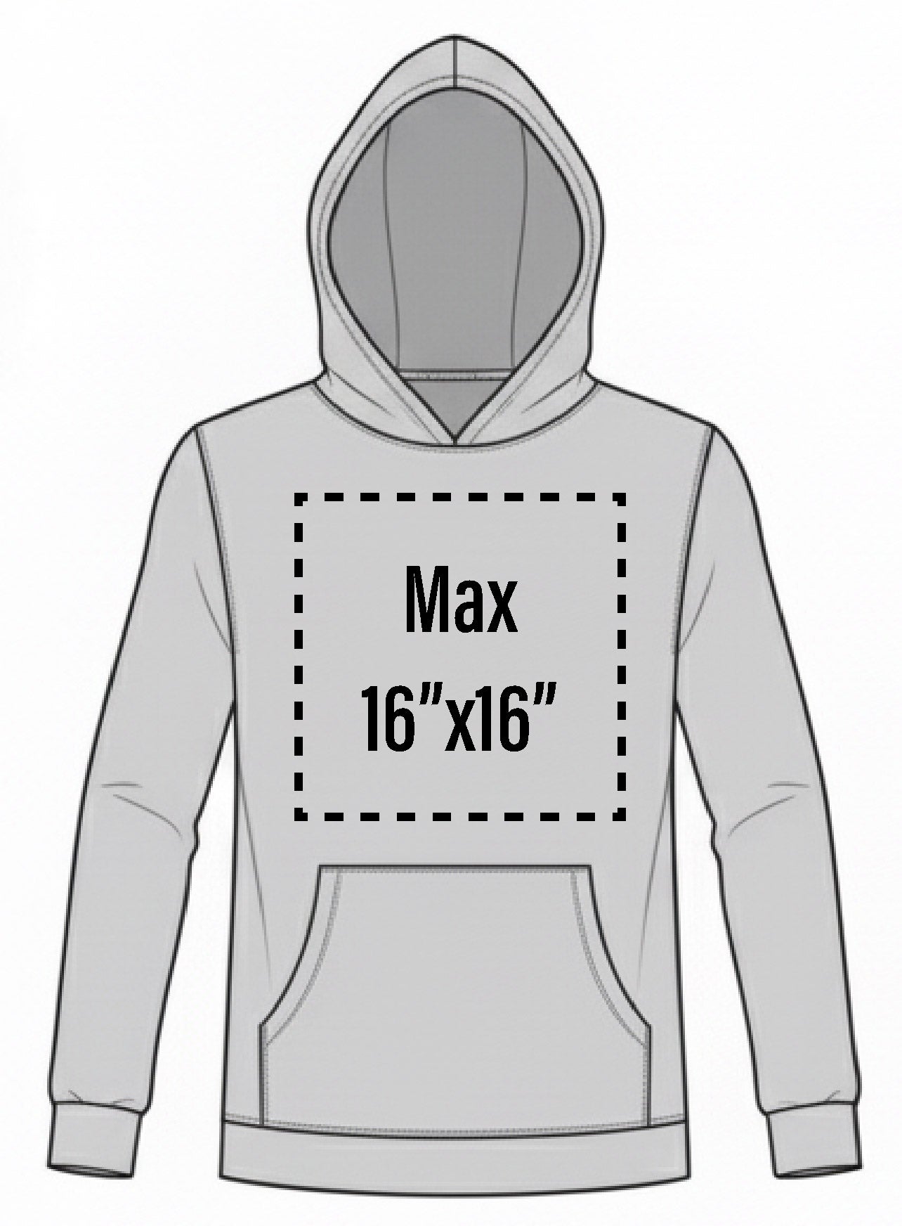 DTF Add-On: Front Print: Pouched Hoodie