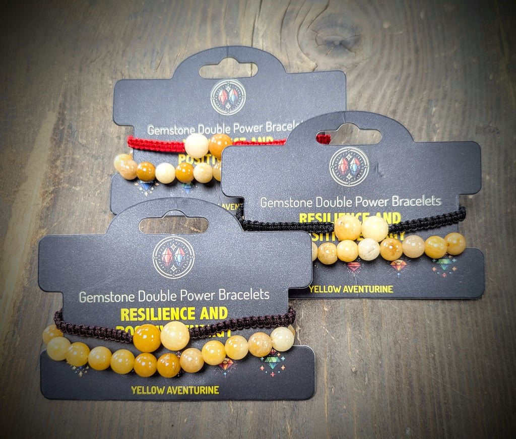 Double Power Bracelets- Yellow Aventurine