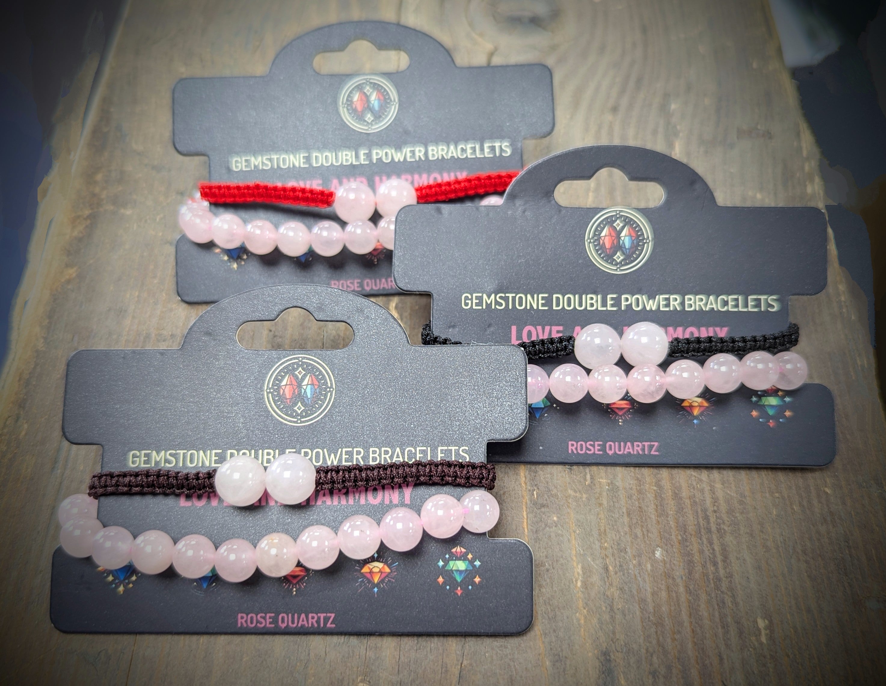 Double Power Bracelets- Rose Quartz