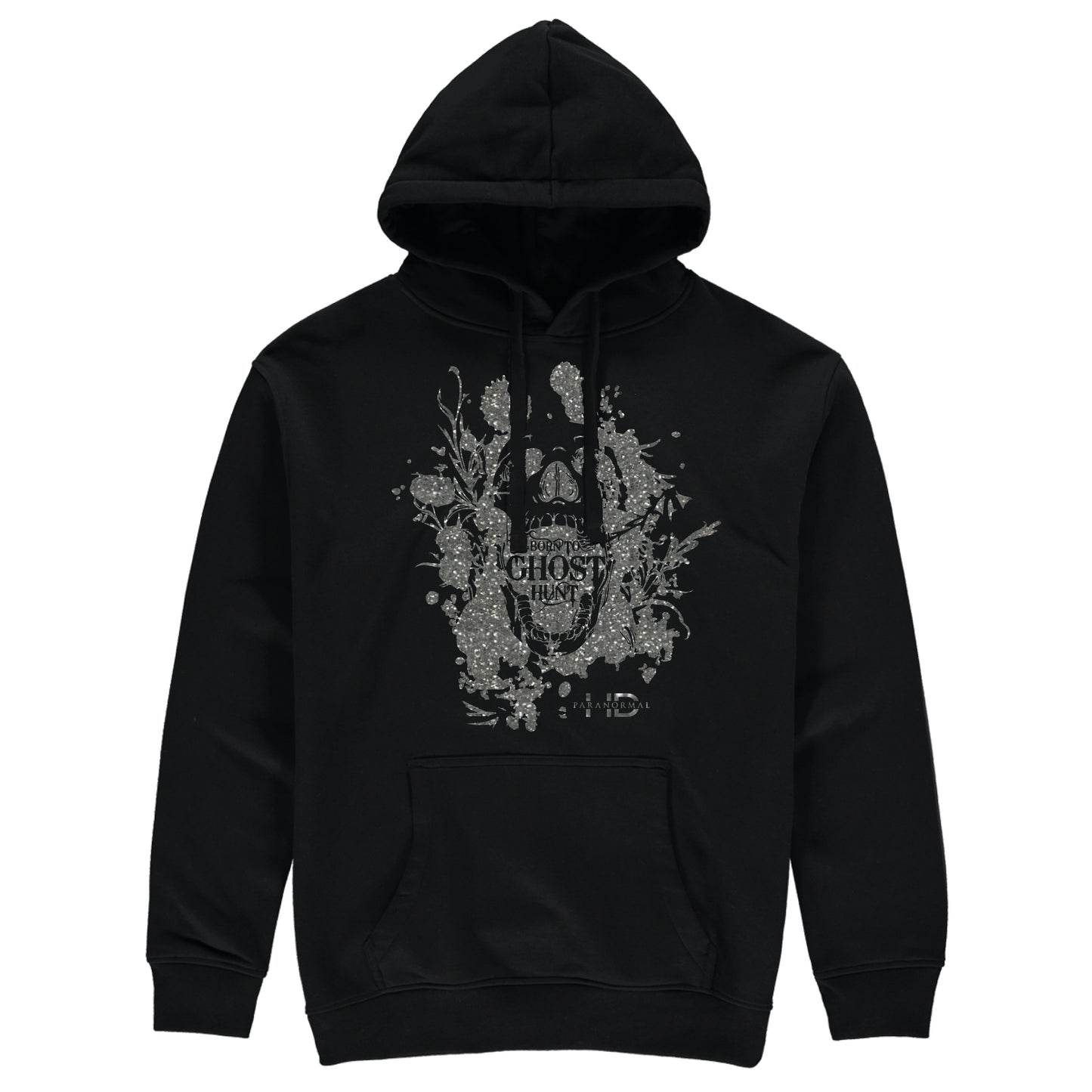 Born To Ghost Hunt Glitter Skull Hoodie